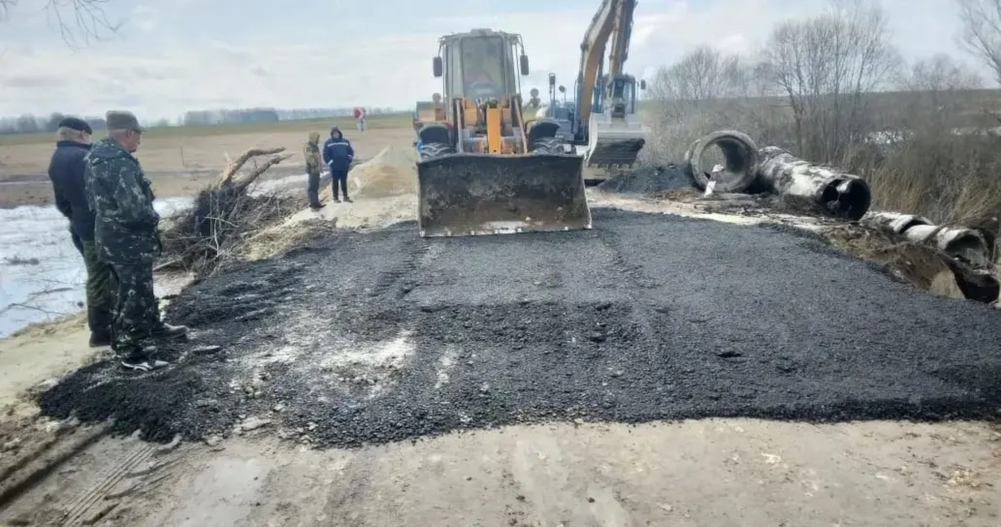 В Мордовии из-за паводка была размыта и частично обрушилась дорога 