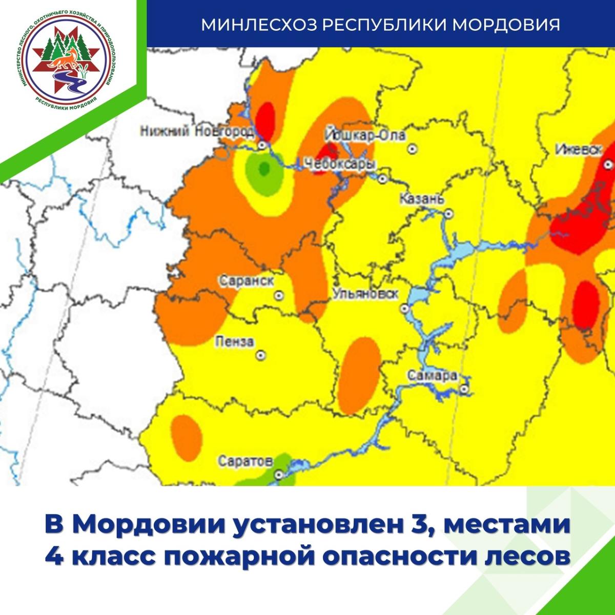 В Мордовии – высокий класс пожарной опасности лесов 