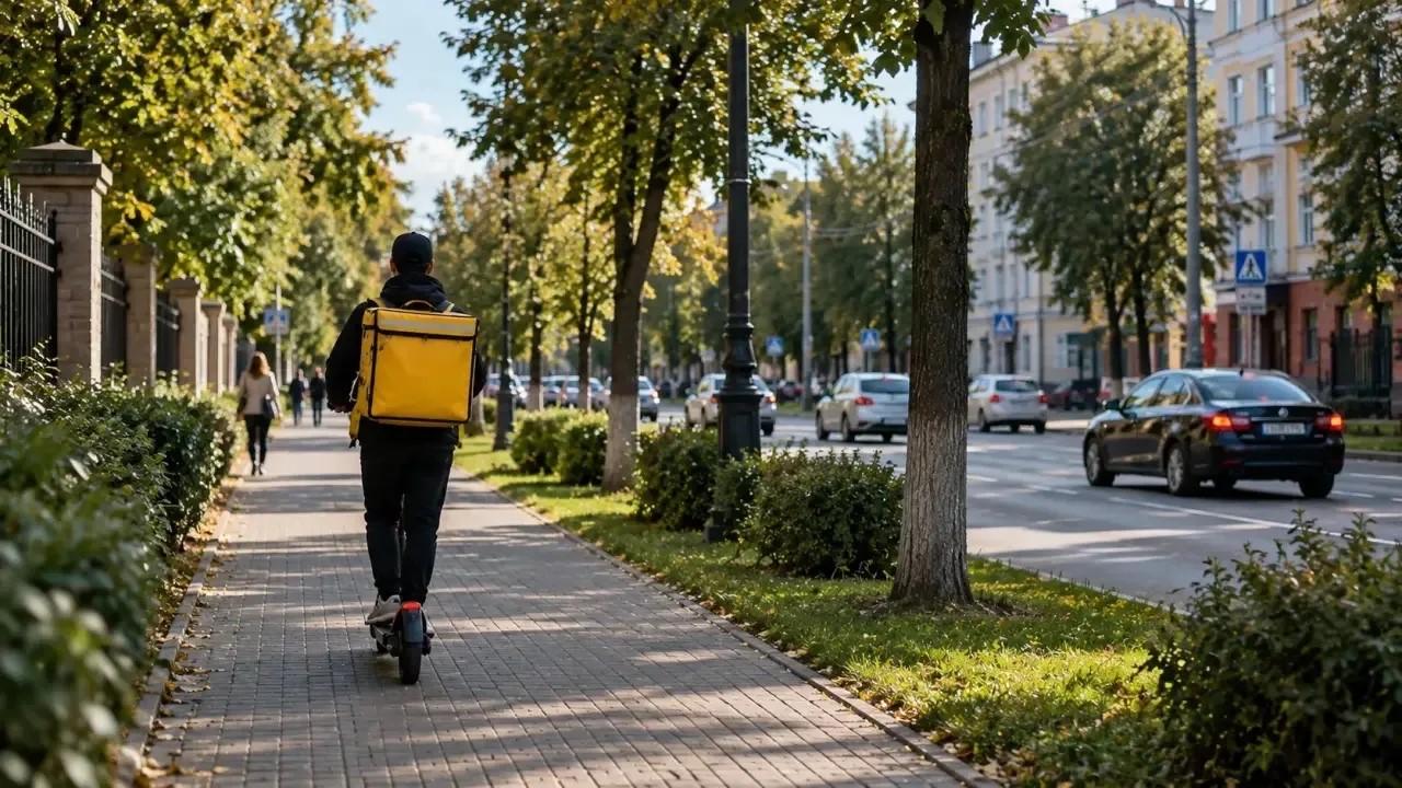 Тротуар — для пешеходов: ЛДПР требует запретить курьерам на электросамокатах ездить по тротуарам