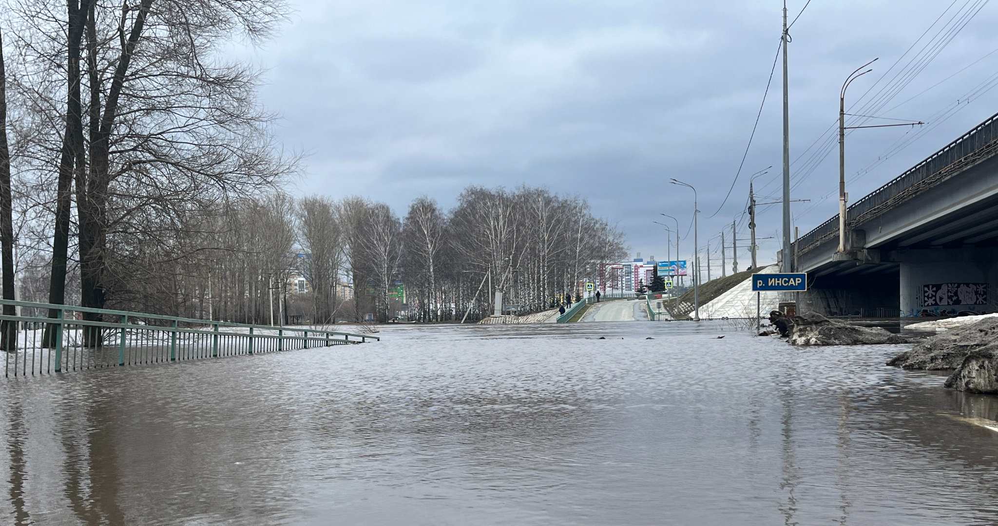 Мост через Инсар в Саранске затопило 
