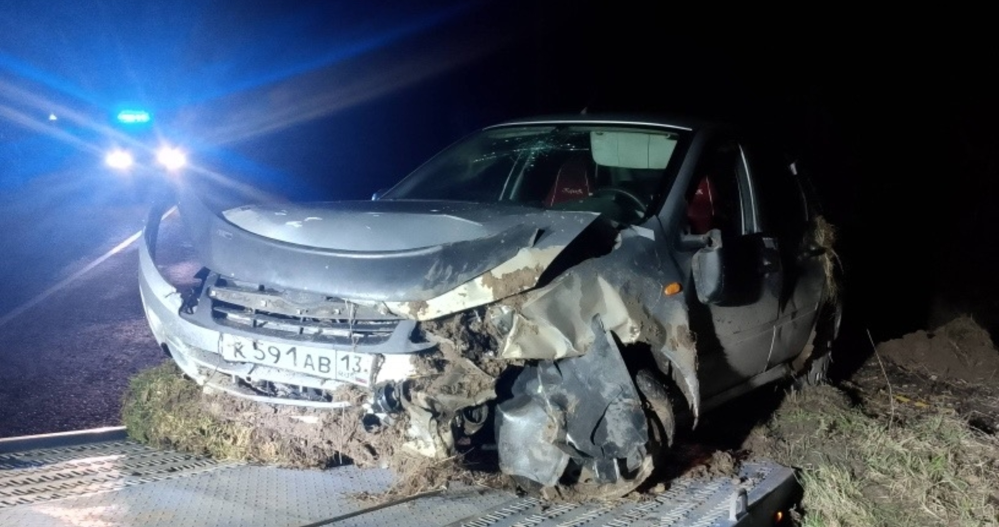 Водитель «Гранты» в Мордовии погиб после съезда в кювет 