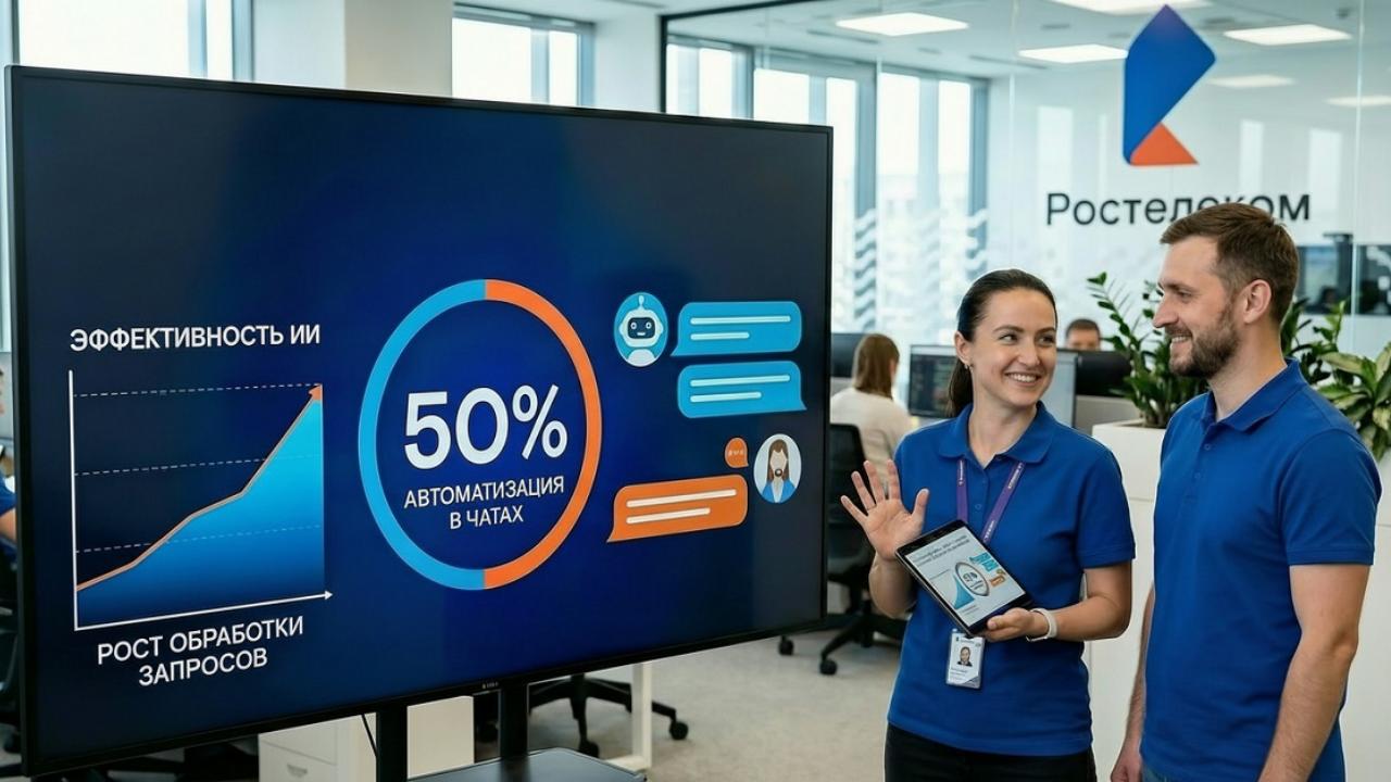 «Ростелеком» достиг 50% автоматизации клиентской поддержки в чатах с помощью ИИ 