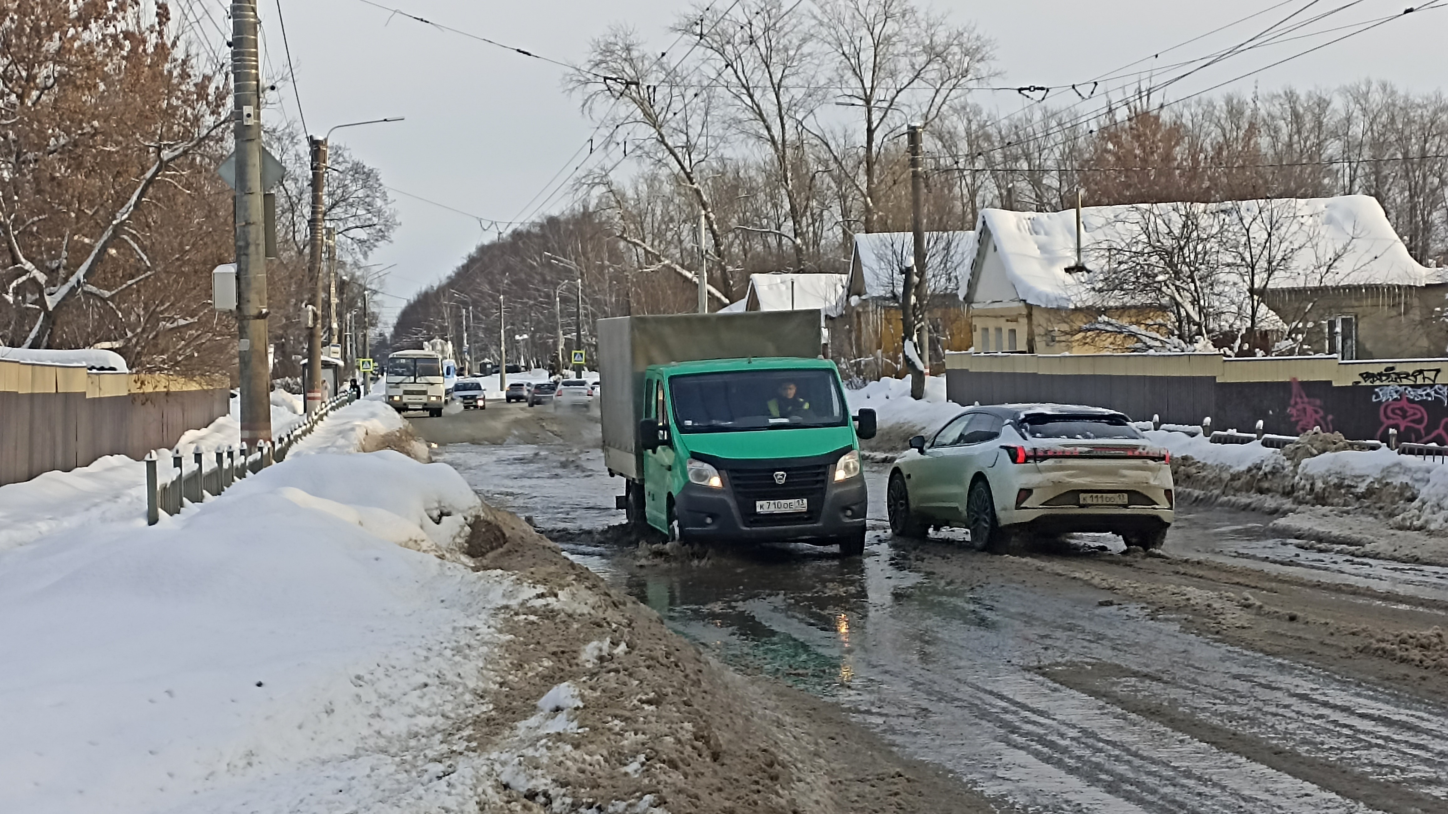 Одна из улиц Саранска превратилась в реку