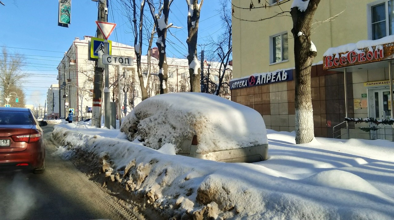 В центре Саранска полицейские спасли женщину из снежного плена