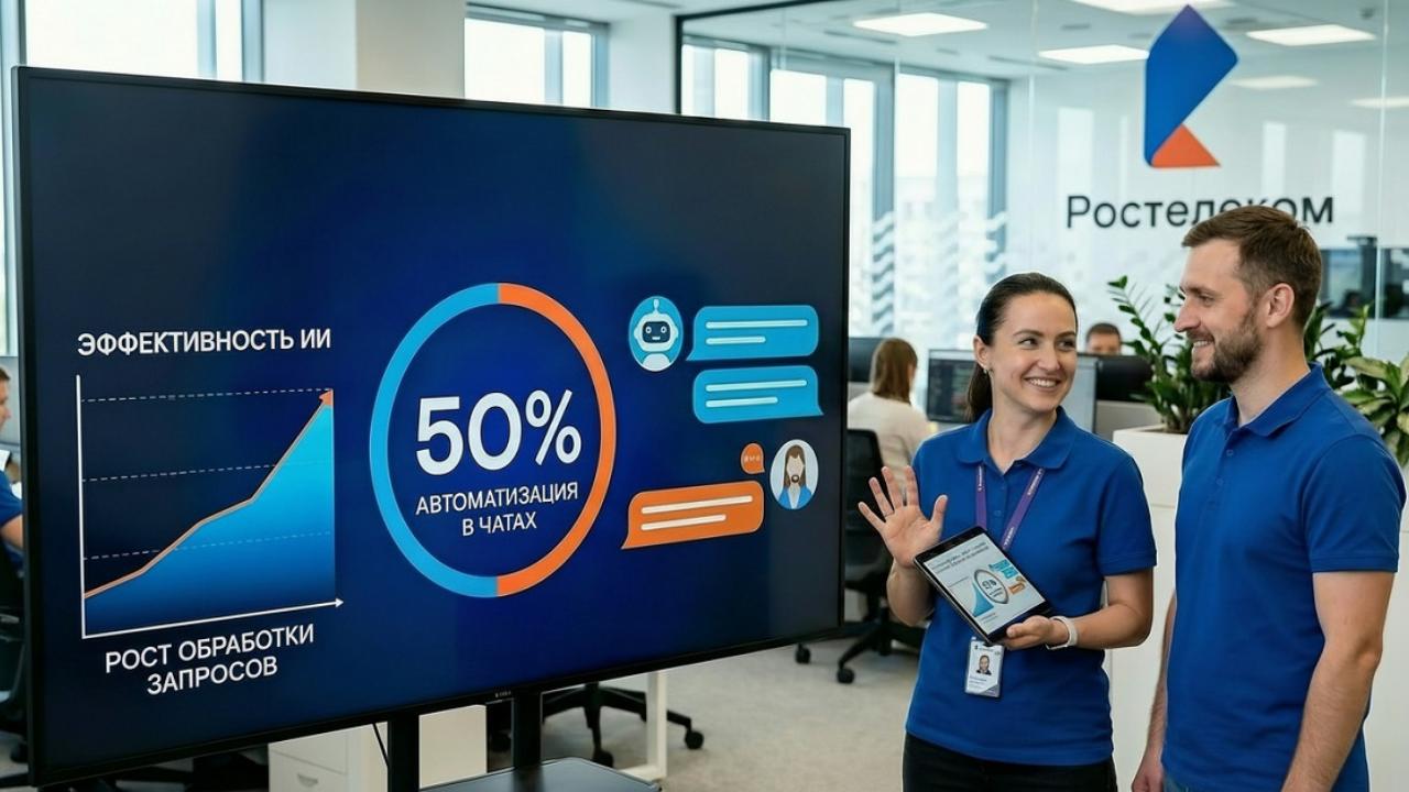 «Ростелеком» достиг 50% автоматизации клиентской поддержки в чатах с помощью ИИ 