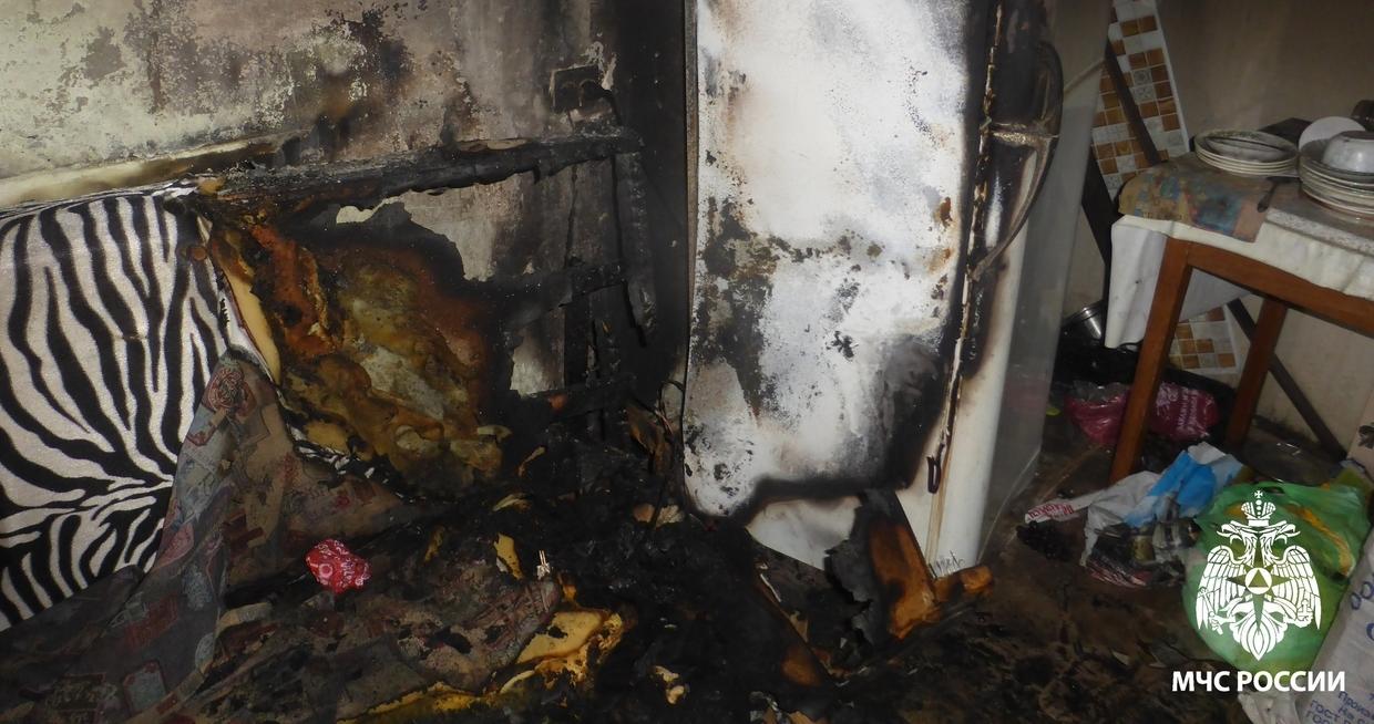 В Саранске сотрудники МЧС потушили пожар на улице Пушкина 