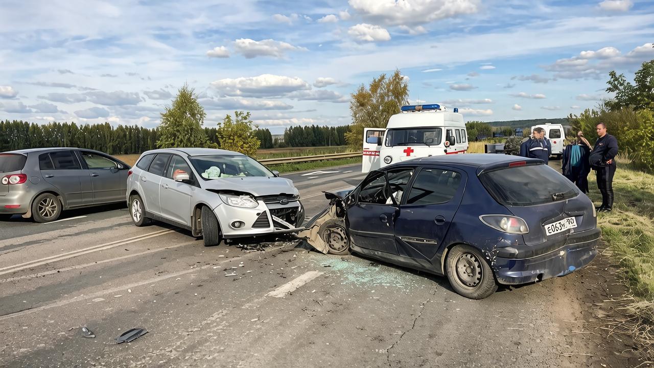 В Мордовии водитель без прав устроил лобовое ДТП и попал в больницу