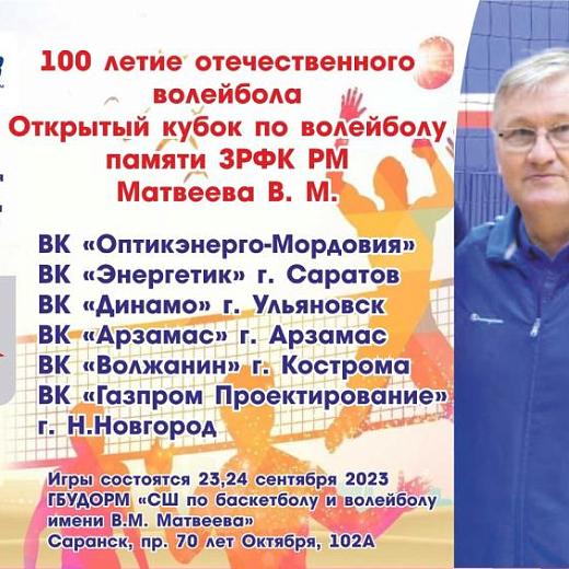 В Саранске пройдет волейбольный Кубок памяти Виктора Матвеева