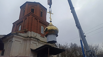 В Мордовии установили купол на колокольню храма Казанской иконы Божией матери