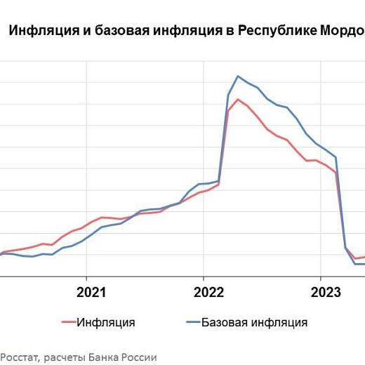 Инфляция в Мордовии остается ниже общероссийской