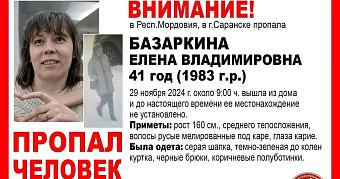 В Мордовии второй год ищут Елену Базаркину 