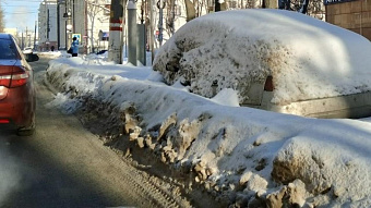 В Саранске измерили снежные валы на Советской
