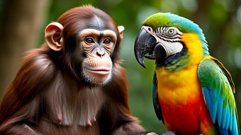 Жители Мордовии фотографировались с опасными обезьянами и попугаями